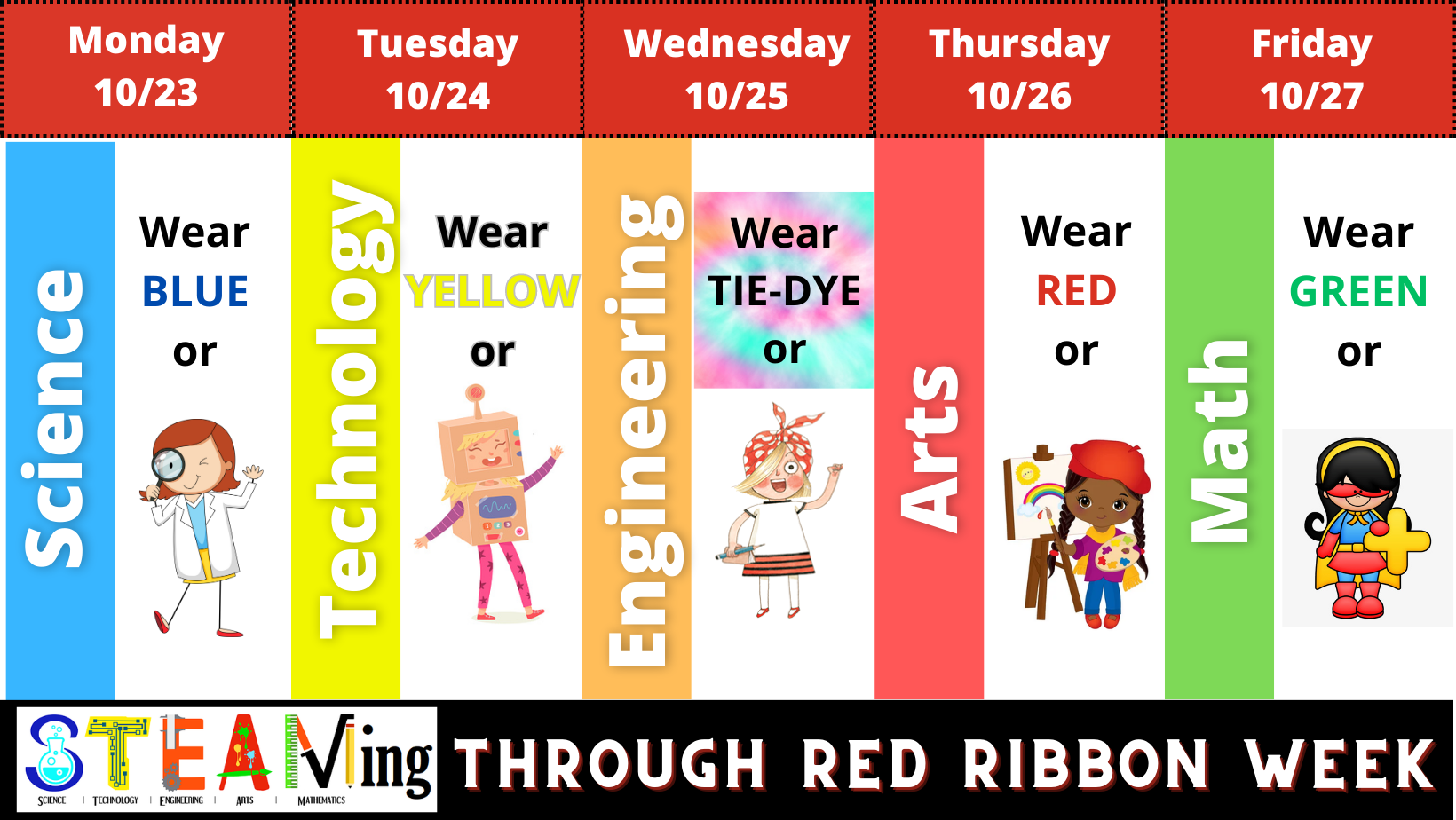 red ribbon week 2023 dress up days